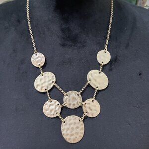 Womens Fashion Gold Layered Moon Circle Collar Necklace with Lobster Clasp